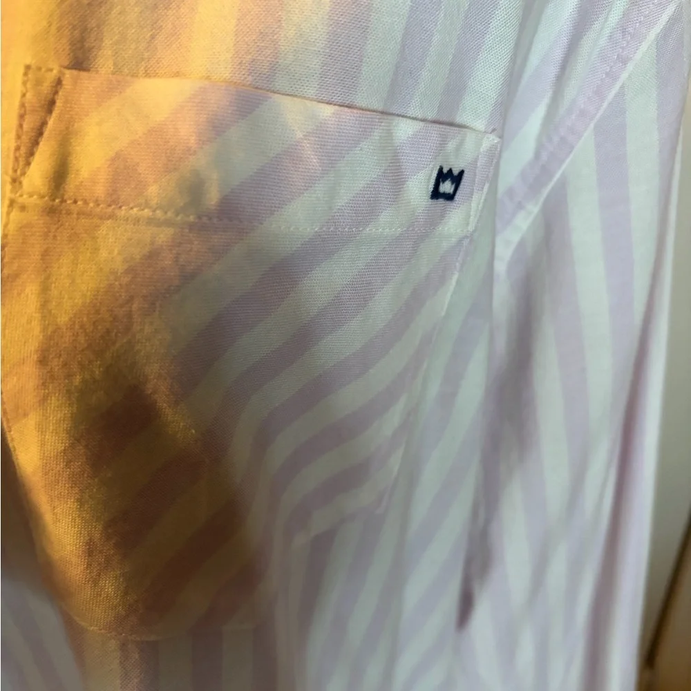 crown & ivy Pastel Purple and White Striped Button-Up Shirt, size - Picture 8 of 11